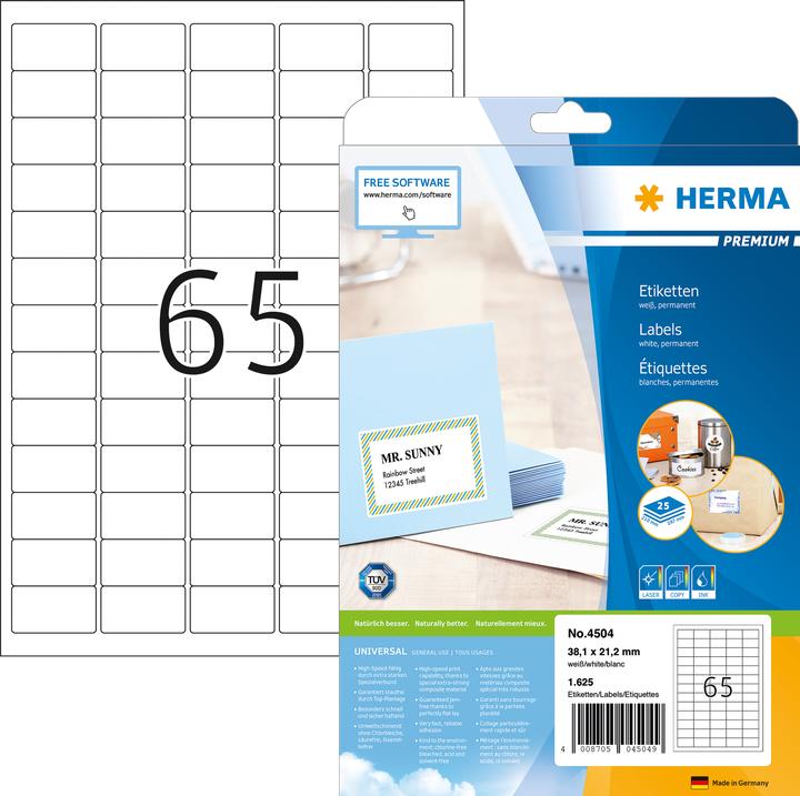 Produktbild HERMA Universal Etiketten A4