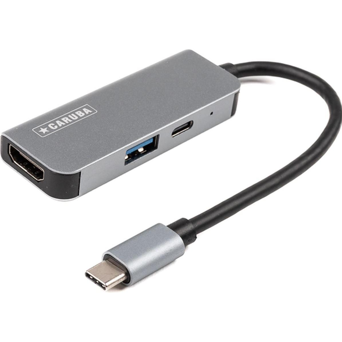 Caruba Hub USB C 3 in 1 (USB-C, 3 porte), Docking station + Hub USB