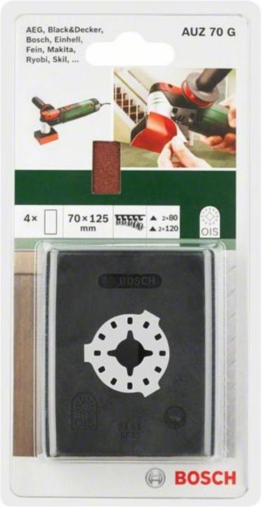 Produktbild Bosch Zubehör Starlock Profilschleifer AUZ 70 G mit 4 Schleifblättern, 70 x 125 mm (120, 80)