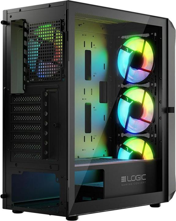 Actual product image Logic PORTOS ARGB MIDI USB 3.0 case black (ATX, mATX)