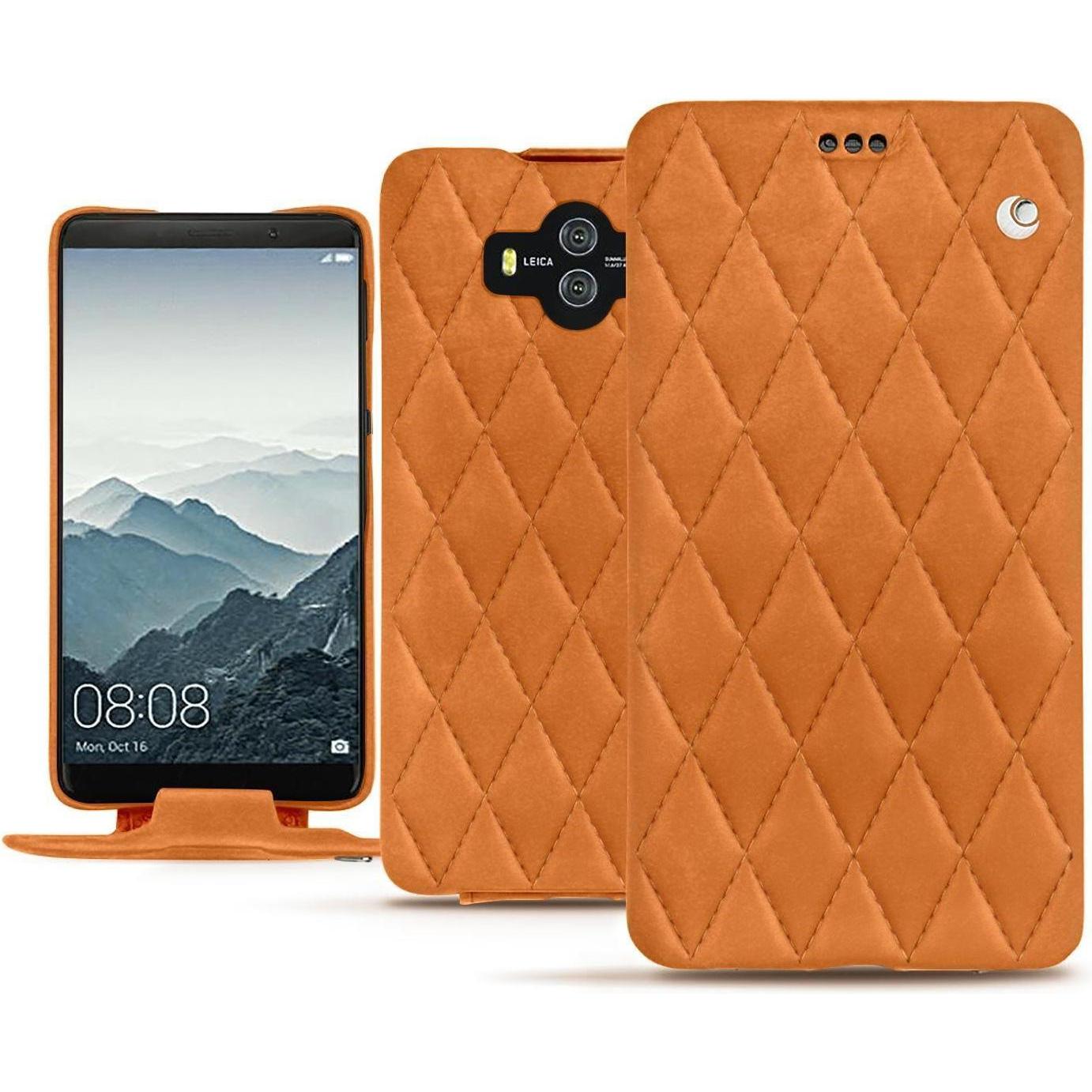 Noreve Lederschutzhülle vertikal (Huawei Mate 10), Smartphone Hülle, Orange