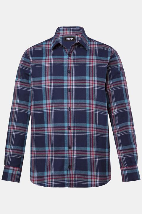 Men+ Karo-Flanellhemd, Langarm, Kentkragen, Comfort Fit (5XL)