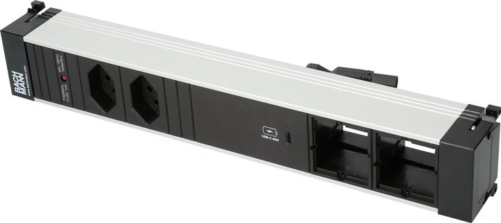 Produktbild Bachmann Einbausteckerleiste POWER FRAME 2x T13, 1x USB-C, 2x Custom (2 x, Typ 13, 0.20 m)