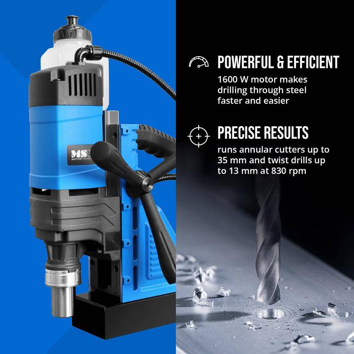 Produktbild MSW Magnetbohrmaschine 1600 W 830 U/min 16 kN für 13/35 mm Bohrer Kernbohrmaschine