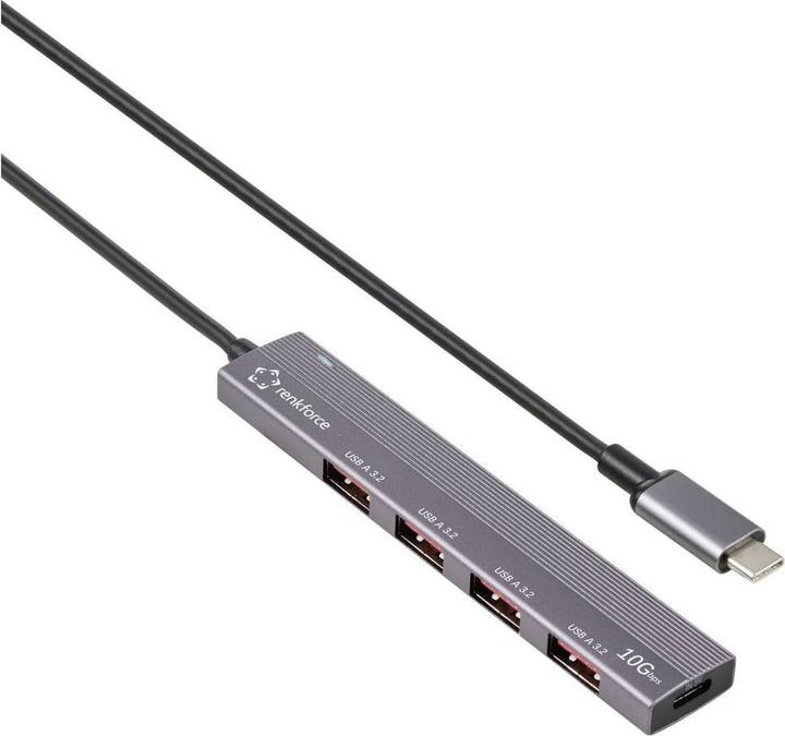 Produktbild Renkforce RF-USBCH-200 1+4 Port USB-C® (USB 3.2 Gen 1) Multiport Hub mit Alumini (USB-C, 5 Ports)