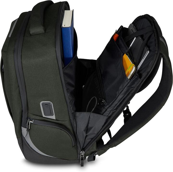 Actual product image Invicta Unisex Recycled Polyester Laptop Backpack with USB Port and Reflective Inserts (20 l)