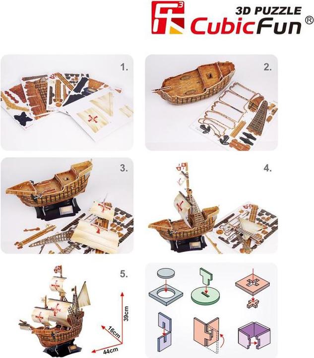 Actual product image Cubicfun 3D Puzzle sailing ship Santa Maria (113 pieces)
