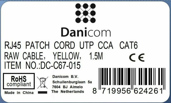 Produktbild Dsit CAT 6 Netzwerkkabel U/UTP (CAT6, 1.50 m)