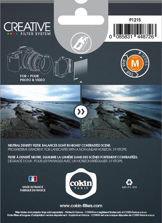 Productafbeelding Cokin Filter P121S Course 2 ND 8 (82 mm, ND / grijsverloopfilter, 82 mm)