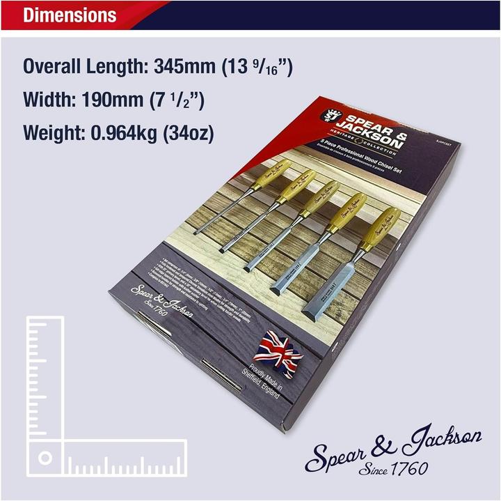 Actual product image Spear & Jackson Professional Wood Chisel Set