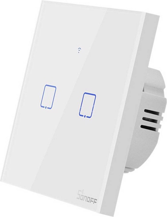 Actual product image Sonoff Wall switch WiFi Wall Switch T1EU2C TX 2 channel