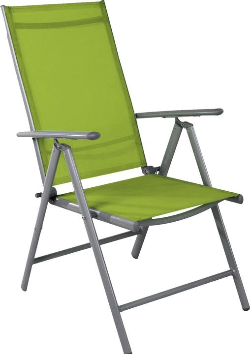 Actual product image Mojawo 6 Stück Garten Klappstuhl Aluminium - Textilen Silbergrau/Lime