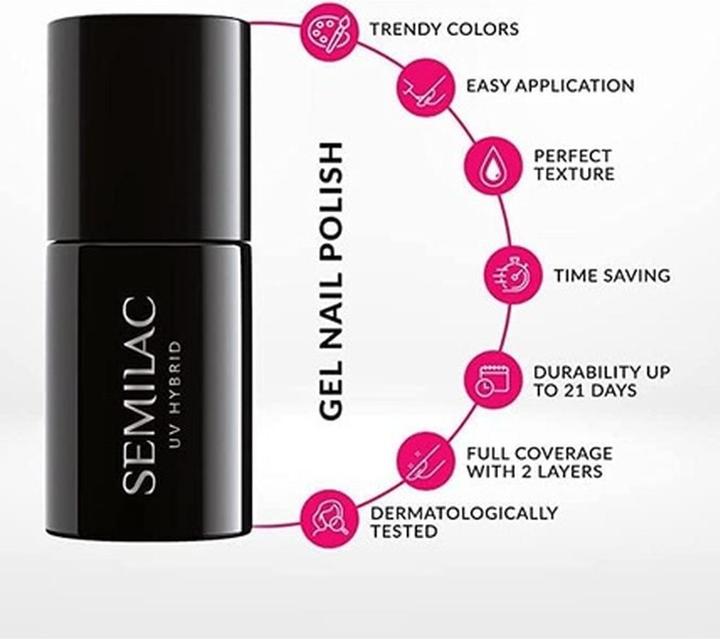 Immagine prodotto Semilac 002 Francese delicato 7ml (002 Francese delicato, Vernice UV gel)