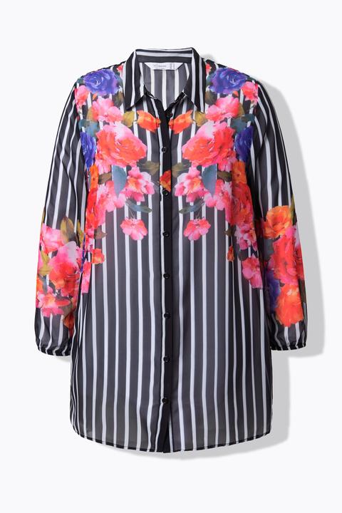 Immagine prodotto Miamoda Bluse, A-Linie, Chiffon, Streifen/Blüten (46)