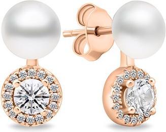 Image du produit Brilio Silver - Boucles d'oreilles élégantes en perle avec zircons EA611R