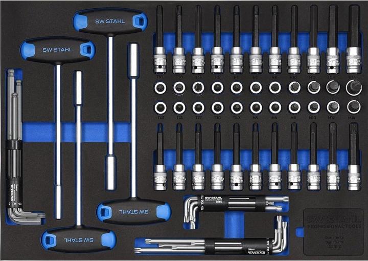 Produktbild SW-Stahl Z3011-11 Werkstattwagensortiment, Steckschlüssel 1/2', 72-teilig I Werkzeugwagen Einlagen I