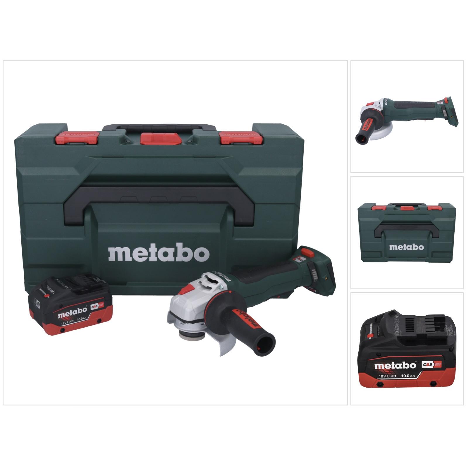Metabo, Winkelschleifer, WPB 18 LT BL 11-125 Quick Akku Winkelschleifer 18 V 125 mm Brushless + 1x Akku 10,0 Ah + met (1...