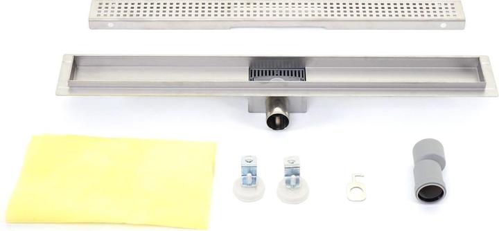 Produktbild Swisshandel24 Duschrinne 110cm Bodenablauf Abflussrinne Duschablauf, Edelstahl Siphon 50-120cm - 51207 (1140 mm)