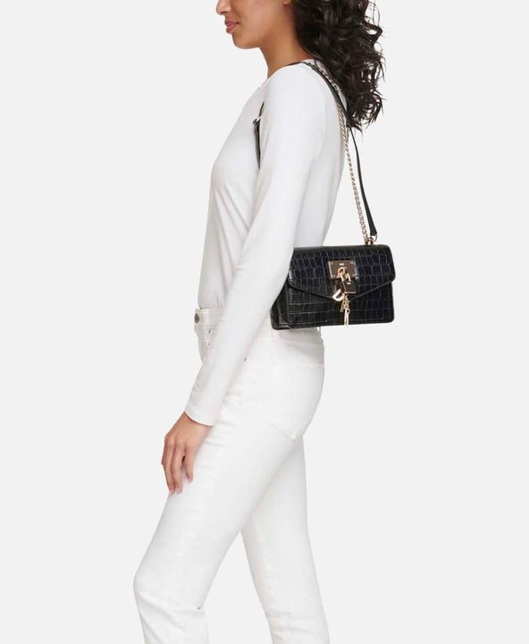 Actual product image DKNY Elissa Locket Leather Shoulder Bag