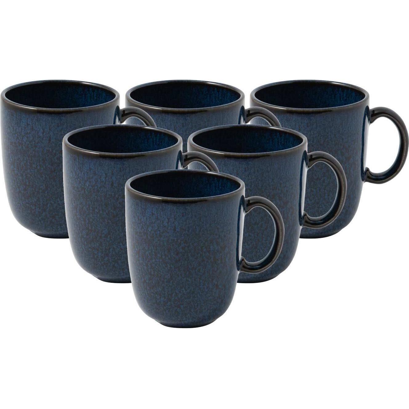 Villeroy & Boch, Tasse, Multipack Lave bleu Becher mit Henkel - 6 Stück (400 ml, 6 x)