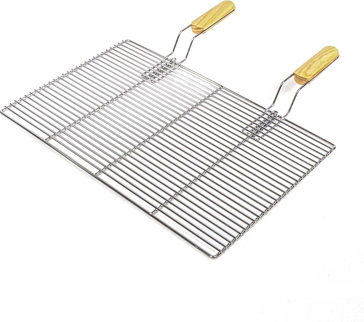 Wiltec BBQ Grillrost Eckig 67x40cm Edelstahl Grillgitter Handgriffe Gasgrill Kugelgrill