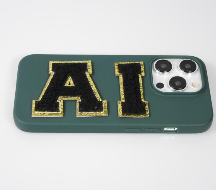 Image du produit PhoneLook Autocollant sticker pour téléphone/tablette/ordinateur brodé en 3D noir Lettre Q