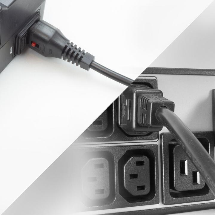 Actual product image ACT Powercord C13 IEC Lock - C14 black 2 m, PC1021, 5-pack (2 m)