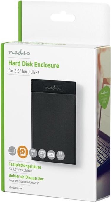 Immagine prodotto Nedis DDE25301BK Contenitore per disco rigido, nero, 2,5 mm (2.5")