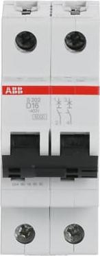 Immagine prodotto ABB S202-D16 Interruttore automatico a 2 poli