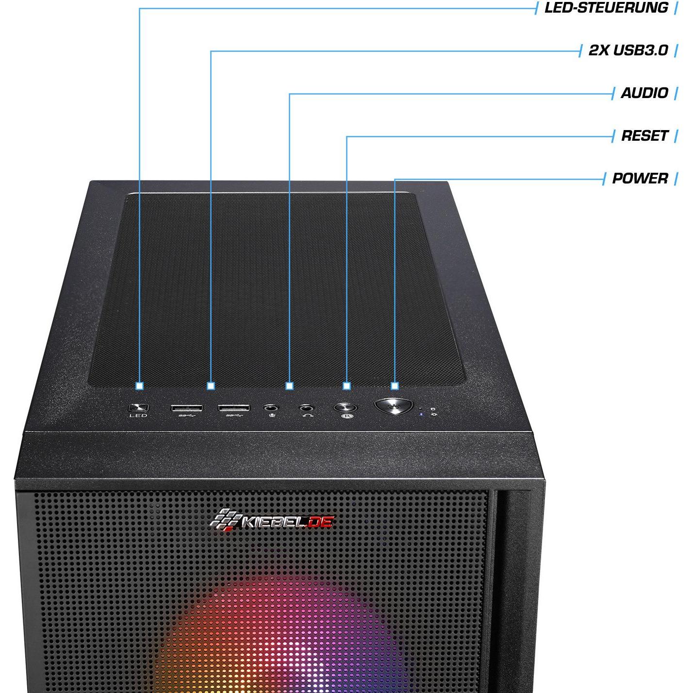 Thumbnail - Kiebel Cobra (AMD Ryzen 5 5500, 16 GB, 1000 GB, GeForce RTX 3050), PC, Schwarz