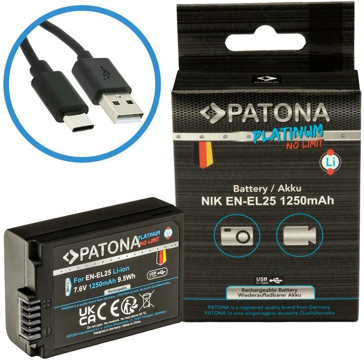 Produktbild Patona Platinum USB-C Nikon EN-EL25 (Kamera Akku)
