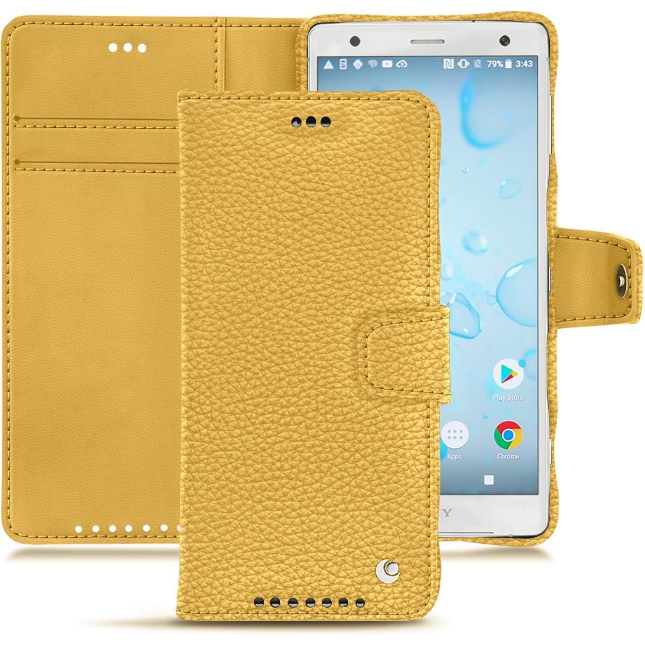 Thumbnail - Noreve Lederschutzhülle Wallet (Sony Xperia XZ2), Smartphone Hülle, Orange