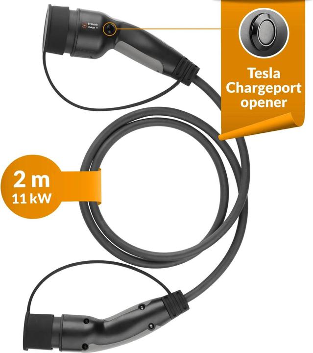 Produktbild Ev Buddy Charge 11 Tesla Edition - 11kW 2m (Typ 2, 11 kW, 16 A, 2 m)