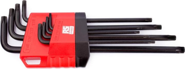 Produktbild RS PRO L-Form TORX®-Schlüsselsatz Lang, CrV-Stahl 8-teilig, T10, T15, T20, T25, T27, T30, T40, T9