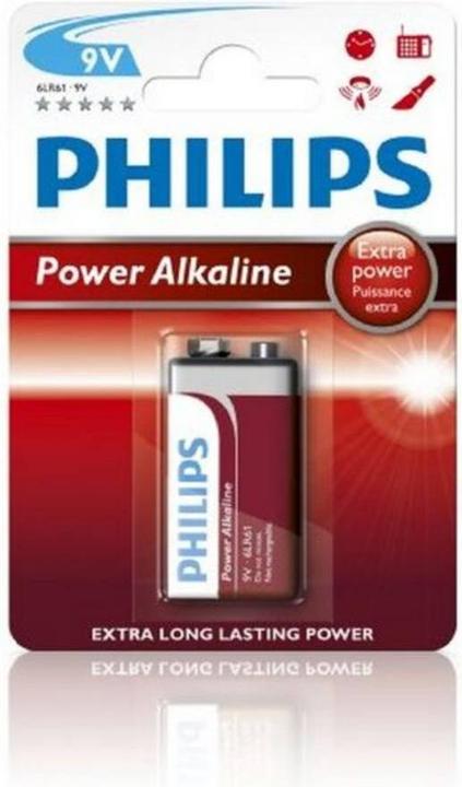 Actual product image Philips Power Life 6LR61P1B - Battery 9V - Alkaline (1 pcs., 9V Block)