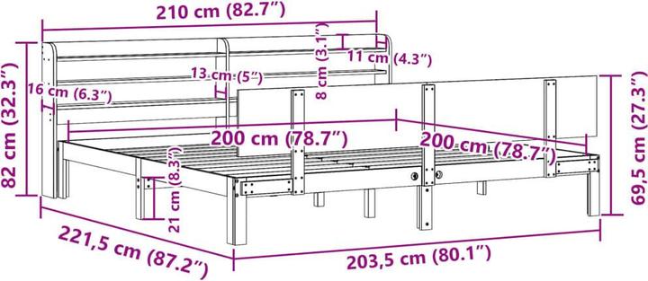 Immagine prodotto vidaXL Bettrahmen (200 x 200 cm)