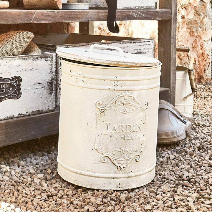 Actual product image Loberon Waste Bin Towson antique white (17 l)