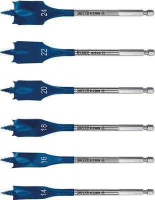 Immagine prodotto Bosch Professional Zubehör Set di punte per fresatura piana EXPERT Self Cut Speed, 14/16/18/20/22/24 mm, 6 pezzi. (24 mm, 20 mm, 14 mm, 16 mm, 22 mm, 18 mm)