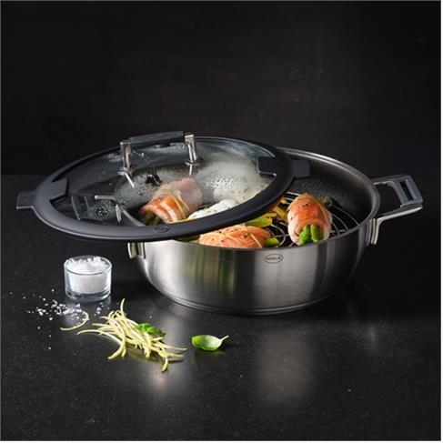 Produktbild Rösle Dampfgarer SILENCE PRO Stahlgrau (28 cm, Dampfkochtopf, Edelstahl)