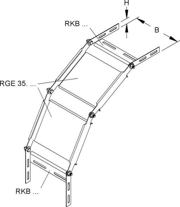 Produktbild Niedax NIE RGS 35.400 Bogen, verstellbar, vertikal, 35x400 mm bandverzinkt