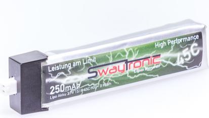 Immagine prodotto Swaytronic SWAY-FPV LiPo 1S 3.7V 250mAh 45C/90C Ultra Micro (3.70 V, 250 mAh)