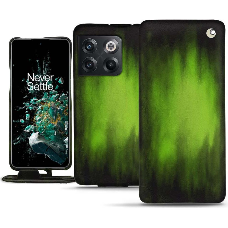 Noreve Lederschutzhülle vertikal (OnePlus 10T), Smartphone Hülle, Grün