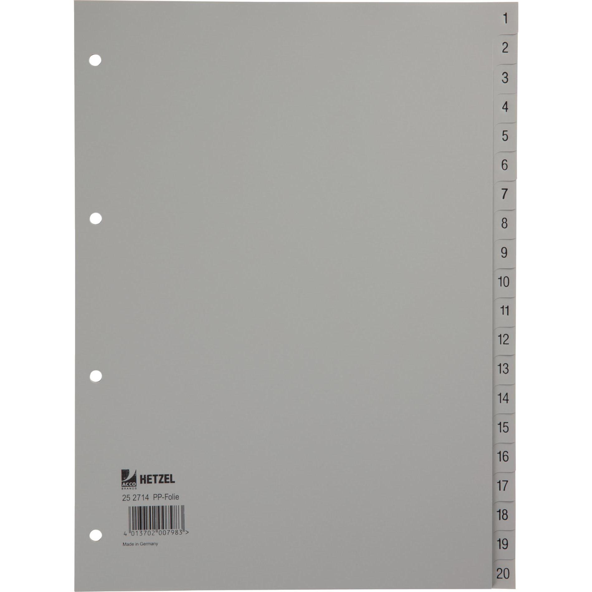 Rexel, Ordner Zubehör, Kunststoff-Register für A4