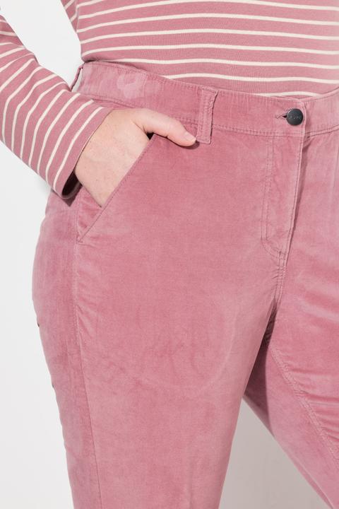 Image du produit Ulla Popken Pantalon en velours côtelé stretch Marie, jambe large, coton bio (52)