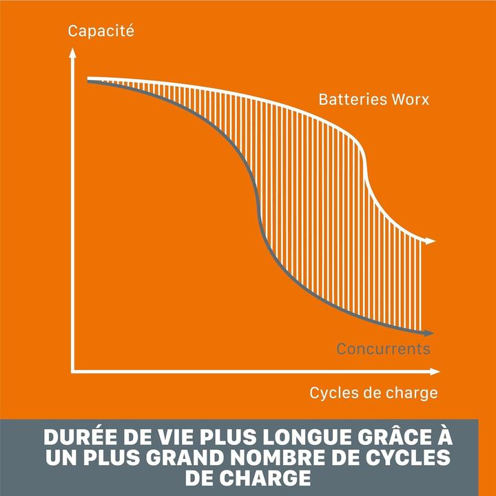 Actual product image Worx batterisaet 20 V inkl. 2x4 Ah batteri og dobbeltlader (20 V)