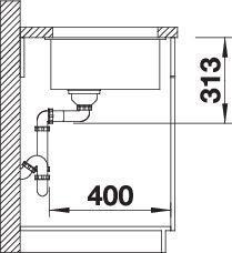 Actual product image Blanco Subline 400-U (Undermount sink, 43 cm, 46 cm)