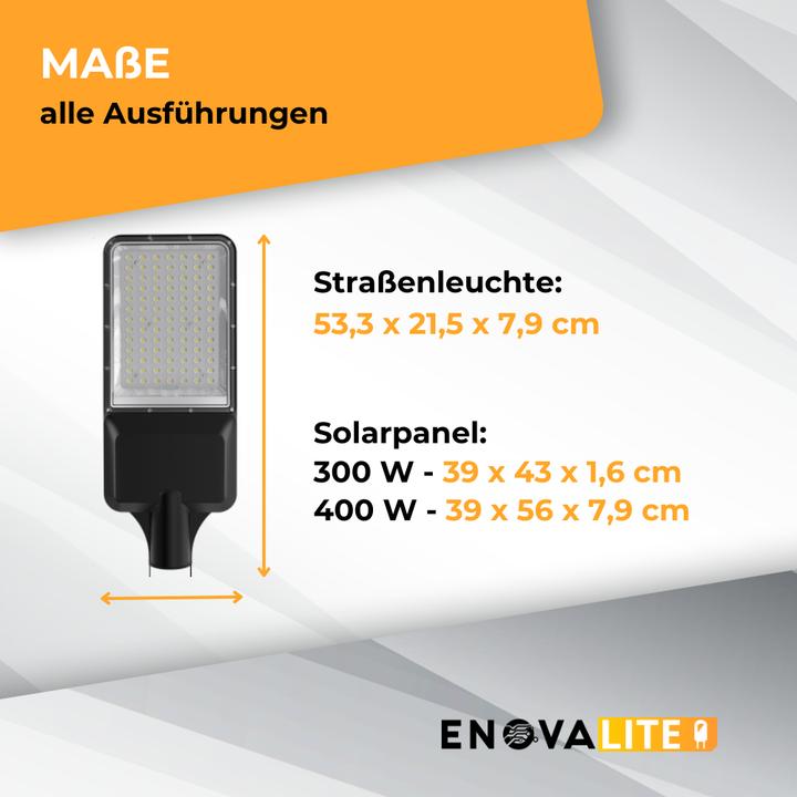 Produktbild Enovalite Solar LED-Strassenleuchte-PRO (4300 lm, IP65)