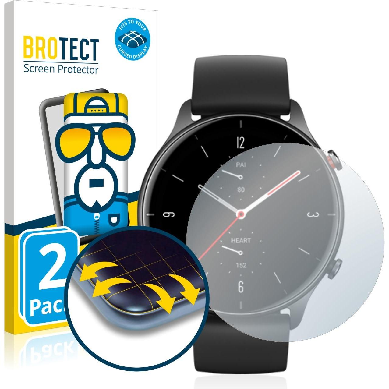 BROTECT Full-Cover Displayschutz, Smartwatch Schutzfolie, Transparent