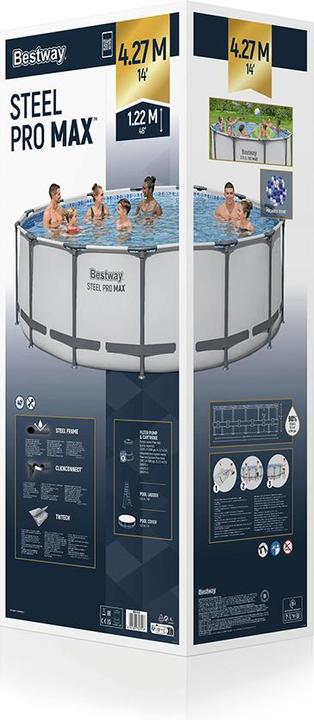 Produktbild Bestway Steel Pro MAX Frame Pool Komplet t-Set 427 x 122 cm, rund (427 x 122 cm)