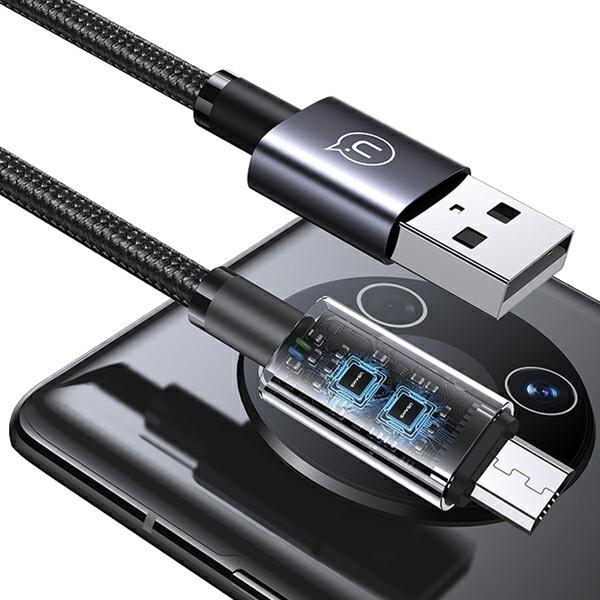 Actual product image Usams Cable USB na Micro-USB 2A 2m Fast Charging stalowy/tarnish SJ670USB01 (US-SJ670) (2 m, USB 2.0)